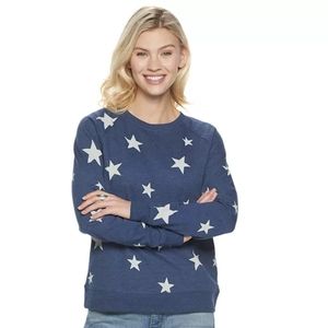 Sonoma Blue White Star Lightweight Sweatshirt EUC sz 4X